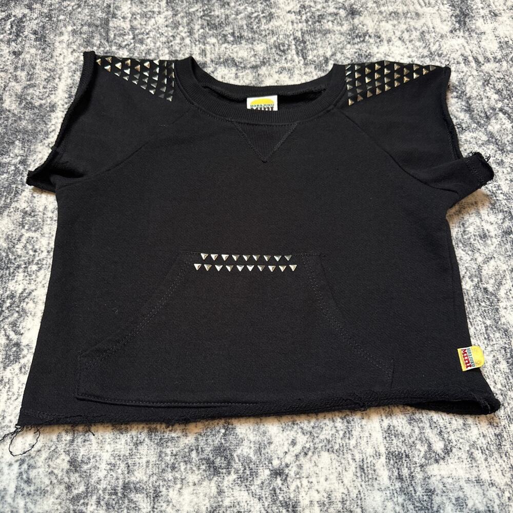 XS 4/5 Gwen Stefani Harajuku Mini Top No‎ Doubt Lovers Black Studs Shirt Girls